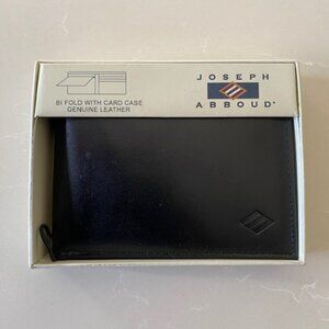 Joseph Abboud Men's Black Genuine Leather Bi Fold Wallet w/Removable Card Case